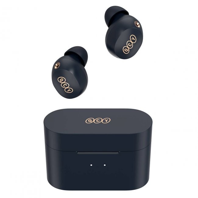 Безжични слушалки QCY HT01C TWS Wireless Earphones - ТЪМНОСИН -- DARK BLUE