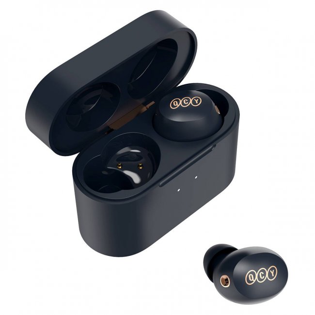 Безжични слушалки QCY HT01C TWS Wireless Earphones - ТЪМНОСИН -- DARK BLUE