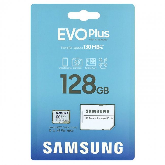 Карта памет Samsung 128GB microSD EVO Plus + SD Adapter (MB-MC128SA/EU) Class 30