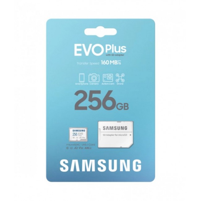 Карта памет Samsung 256GB microSD EVO Plus + SD Adapter (MB-MC256SA/EU) Class 30