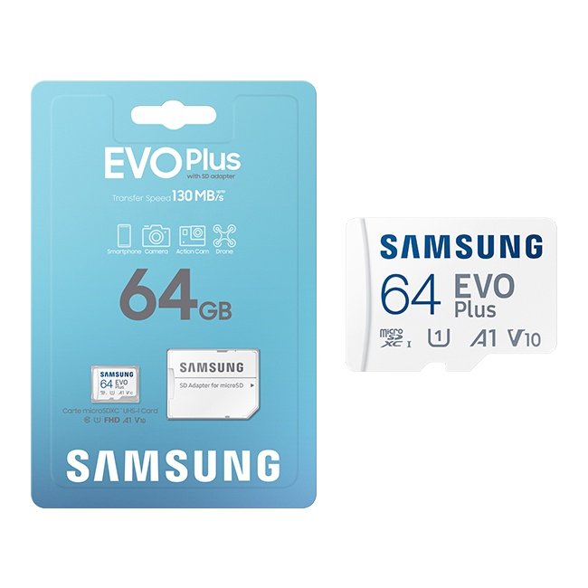 Карта памет Samsung 64GB microSD EVO Plus + SD Adapter (MB-MC64KA/EU) Class 10