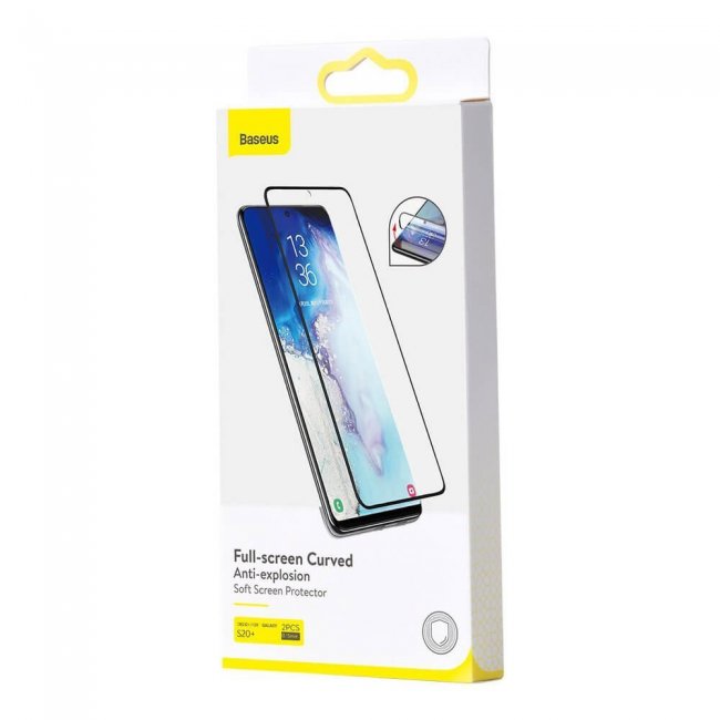 Стъклен Протектор за мобилен телефон Samsung Baseus Galaxy S20+ Full Screen Curved Soft Screen Protector