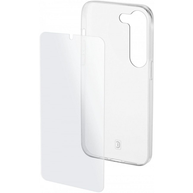 Калъф за мобилен телефон Samsung Cellularline Galaxy S23 - Силиконов калъф + протектор