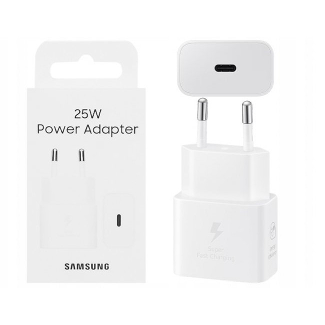 Зарядно устройство Samsung Оригинален адаптер 25W EP-T2510 USB-C  Fast Charging - БЯЛ -- WHITE