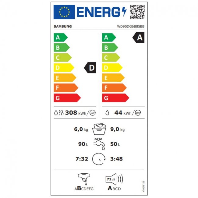 Пералня със сушилня Samsung WD90DG6B85BBU4