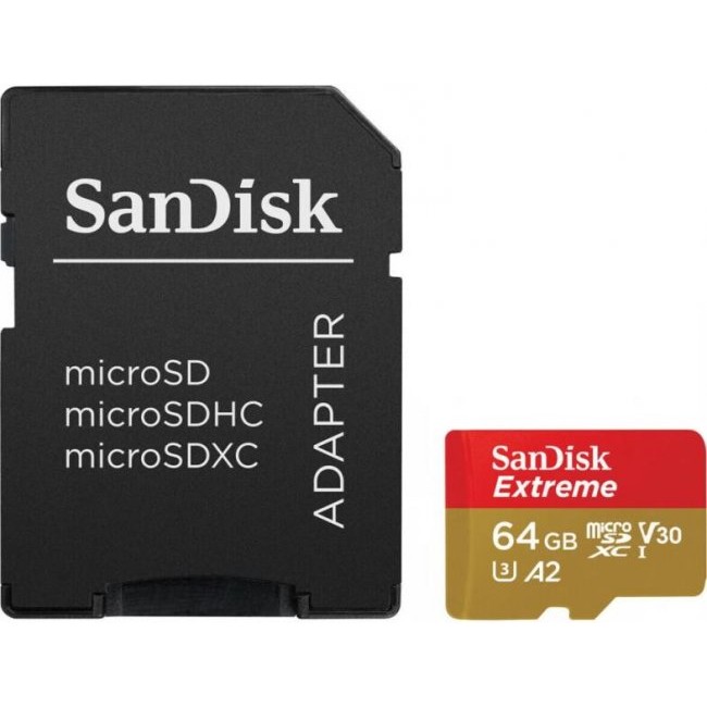 Карта памет SanDisk Extreme MicroSDXC 64GB 170/80 MB/s SDSQXAH-064G-GN6MA