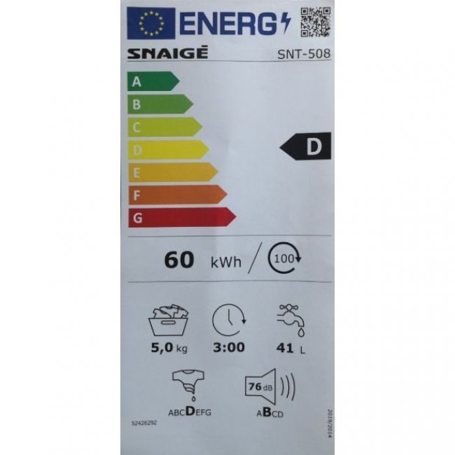 Пералня Snaigė SNT-508