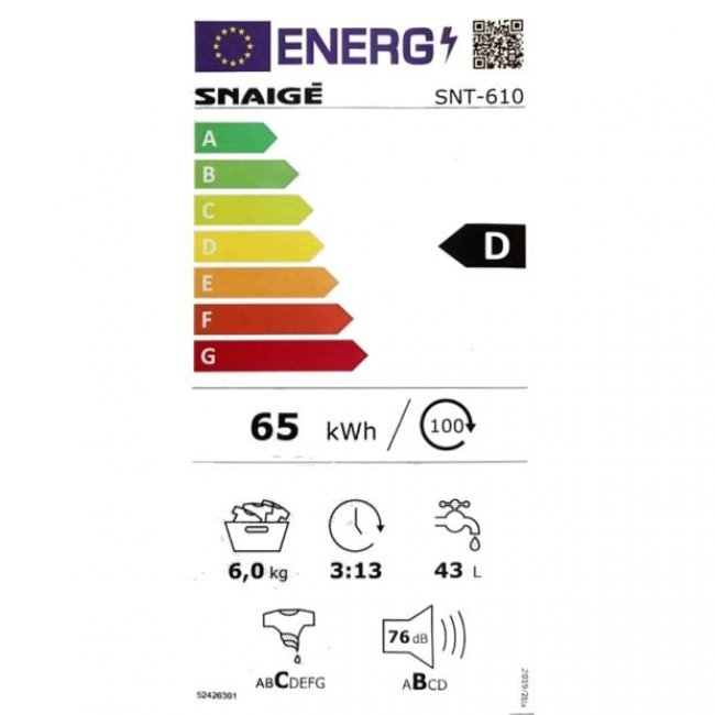 Пералня Snaigė SNT-610