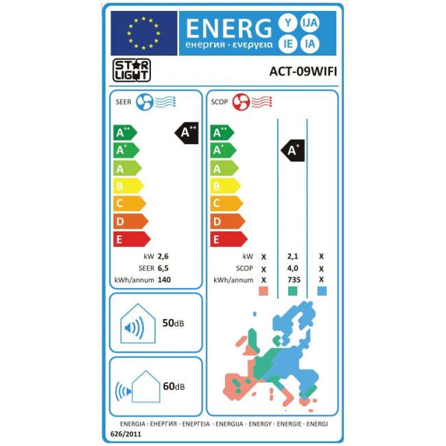 Климатик Star Light ACT-09WIFI