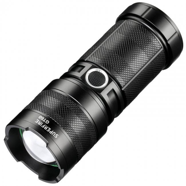 Фенер Superfire Flashlight GT60, 2600lm, USB-C  - ЧЕРЕН -- BLACK
