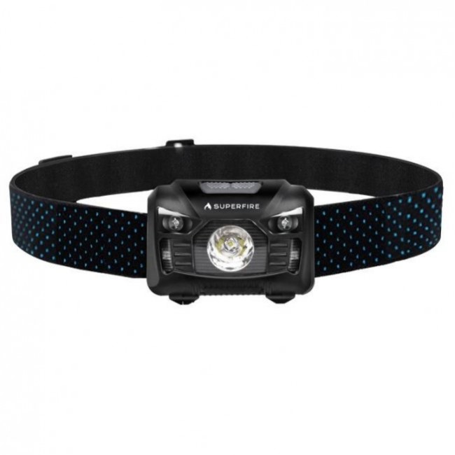 Фенер, челник Superfire HL06 flashlight, with touchless switch, USB, 500lm, 130m Челник