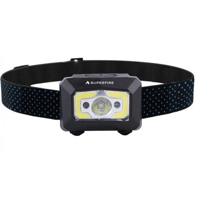 Фенер, челник Superfire X30 headlight with non-contact switch, 500lm, USB