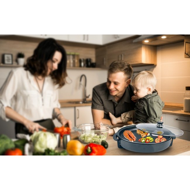 Тиган, тенджера с незалепващо покритие Techwood - Електрически мултифункционален тиган