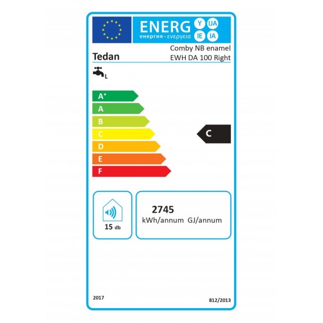 Бойлер Tedan Combi 100 л изводи отдясно 2100012061