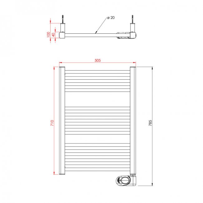 Отоплител за баня Tedan Noor Black 500W