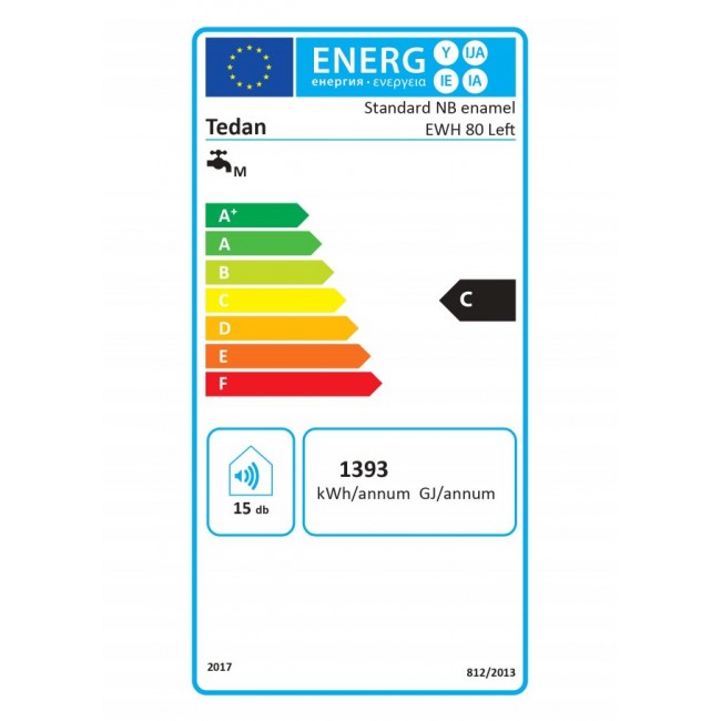 Бойлер Tedan Standard 80 л eл.изводи отляво, тръби отдолу 2100012057