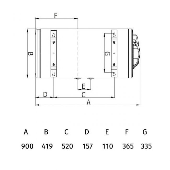 Бойлер Tedan Standard Inox 80 л ел. изводи отдясно 12080100