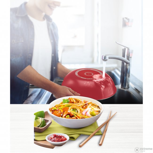 Тиган, тенджера с незалепващо покритие Tefal B5721953 Easy Clean уок тиган, 28 см