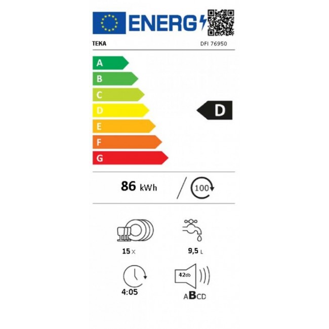 Съдомиялна машина за вграждане TEKA DFI 76950