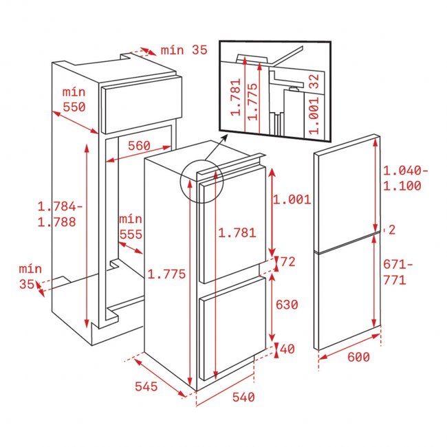 Хладилник за вграждане TEKA RBF 73340 FI EU