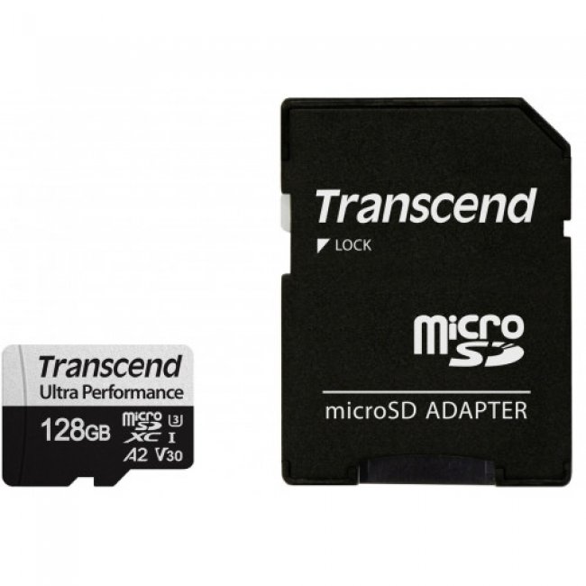 Карта памет Transcend 128GB microSD w/ adapter UHS-I U3 A2 Ultra Performance TS128GUSD340S