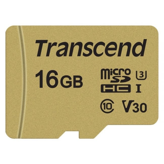 Карта памет Transcend 16GB microSD UHS-I U3 (with adapter) TS16GUSD500S