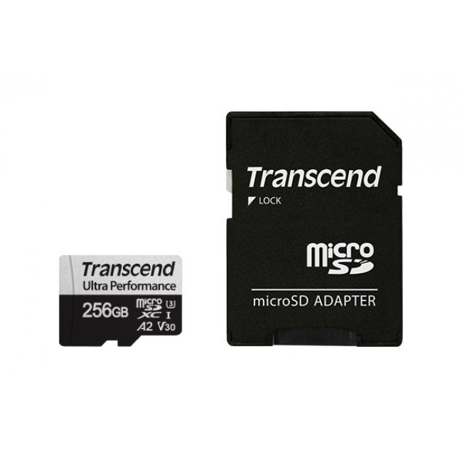 Карта памет Transcend 256GB microSD w/ adapter UHS-I U3 A2 Ultra Performance TS256GUSD340S