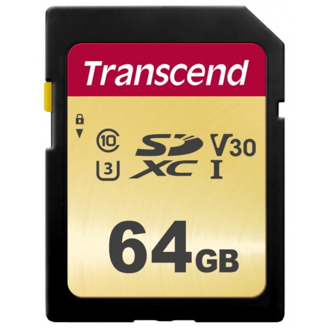 Карта памет Transcend 64GB SD card UHS-I U3, MLC TS64GSDC500S
