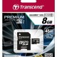 Карта памет Transcend 8GB micro SDHC UHS-I Premium with adapter, Class 10 TS8GUSDU1