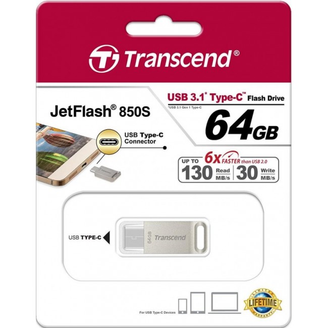 Bluetooth флашка Transcend JetFlash 850S USB 3.1 TYPE C 64GB
