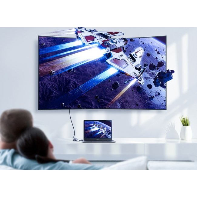 Кабел UGREEN 4in1 CM136 USB-C to HDMI 4K, 3x USB 3.0, Type-C PD + AUX hub adapter