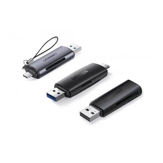 Bluetooth флашка UGREEN CM304 USB + USB-C Adapter Card Reader SD + microSD
