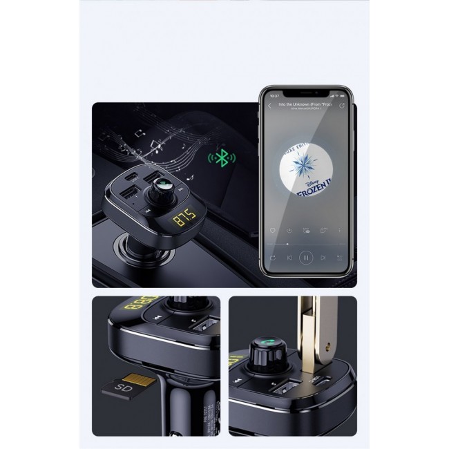 Зарядно устройство UGREEN ED040  FM предавател и зарядно за кола