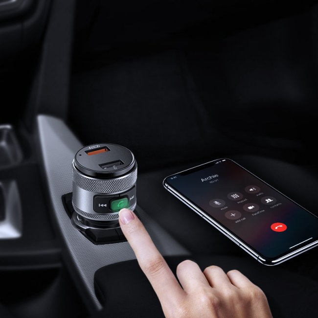 Зарядно устройство UGREEN FM Bluetooth QC 3.0 USB