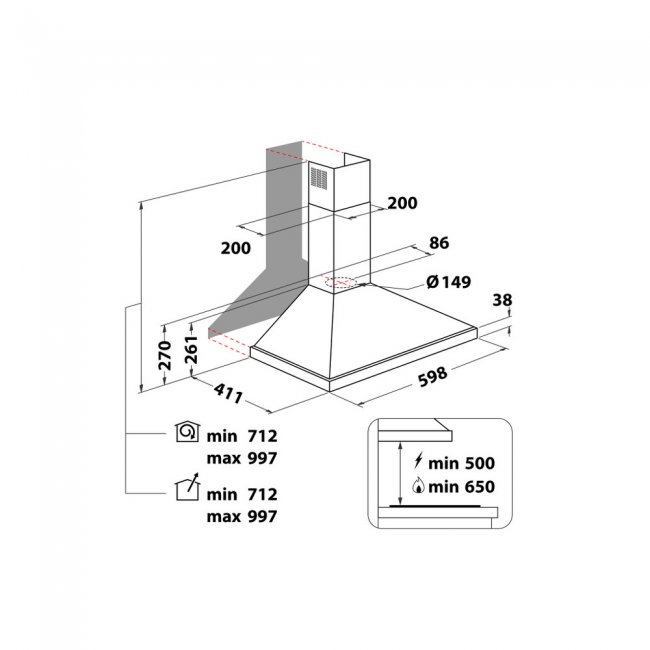 Абсорбатор Whirlpool WHCN 64 F LM X/1