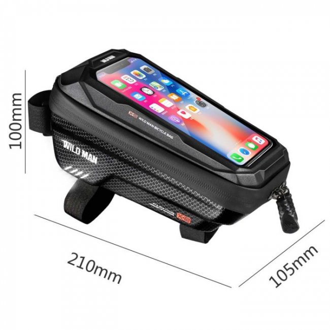 Аксесоар за велосипед Wild Man Bicycle bag X2 Waterproof 1L  (max 6.7 inch) -  Водоустойчива чанта за скутер