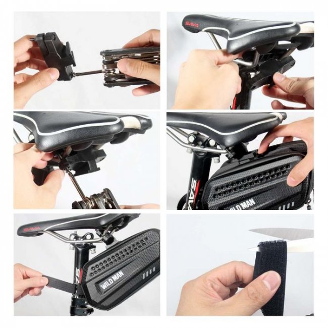 Аксесоар за велосипед Wild Man Mini Rear Bike Saddle Bag ES7 Waterproof 1,2L - Водоустойчива чанта за скутер