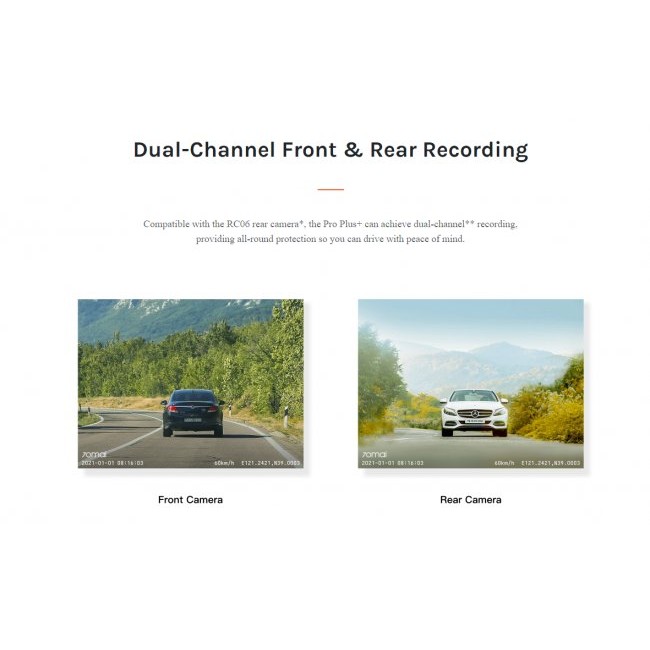 Видеорегистратор Xiaomi 70 Mai Dash Cam Pro Plus A500S + задна камера RC06