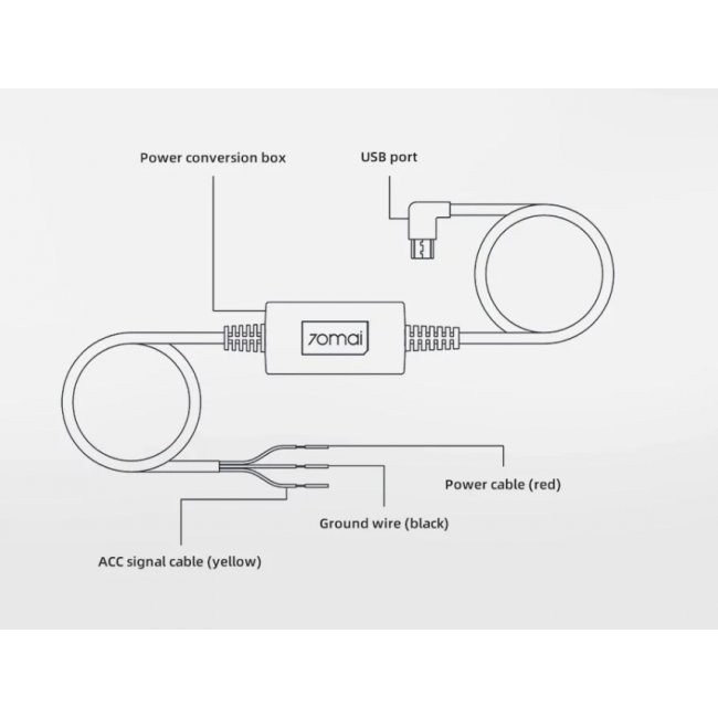 Кабел Xiaomi 70mai Hardwire Kit UP02 - Комплект захранващ кабел и мониторинг на движение