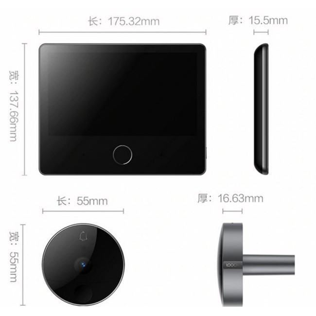 Видеонаблюдение Xiaomi CatY Luke Smart cats eye Youth version -видеодомофон