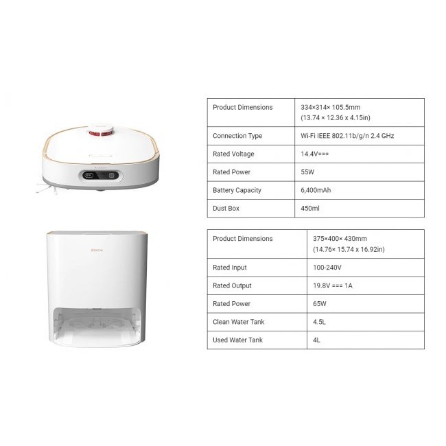 Прахосмукачка робот Dreame Bot W10 PRO Self-Cleaning Robot Vacuum Cleaner - БЯЛ -- WHITE