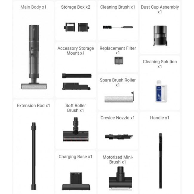 Вертикална прахосмукачка Xiaomi Dreame H12 Dual Wet and Dry Vacuum Cordless Vacuum Cleaner