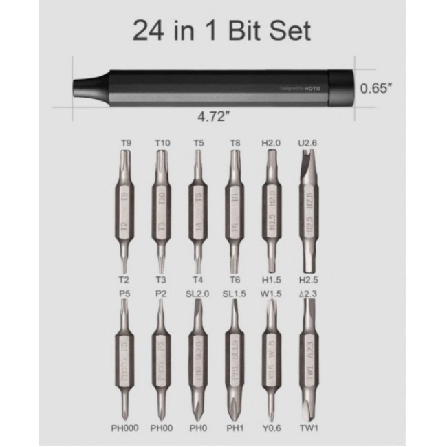 Отвертка Xiaomi Hoto 24-in-1 Precision Screwdriver Set - Комплект отвертки