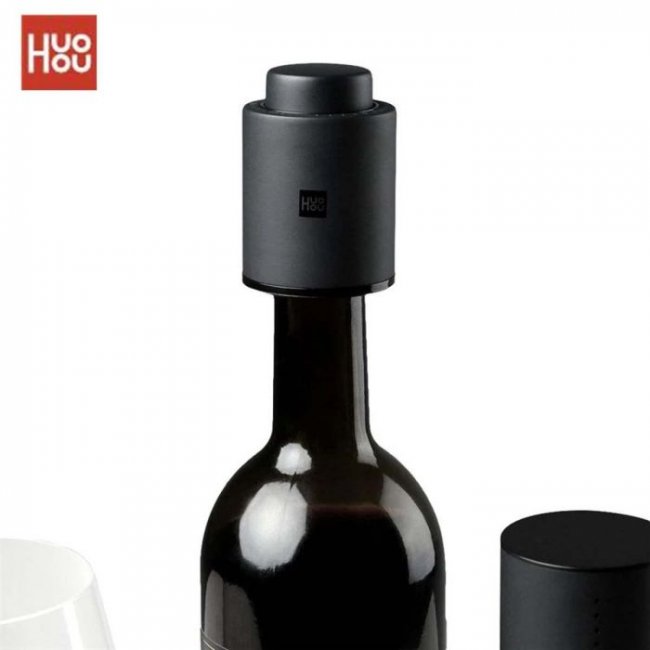 За дома и офиса Xiaomi Huohou Wine Stopper Bottle Cap- Електрическа вакуумна тапа за вино