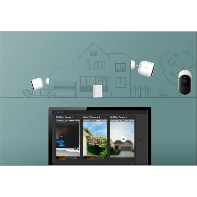 Видеонаблюдение Xiaomi Imilab EC4 Outdoor IP Camera + Gateway, IP66, FullHD 1080p