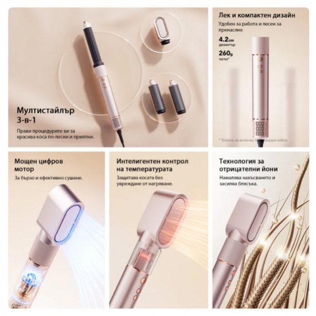 Маша за коса Xiaomi Jimmy HF9 Multi-hair Styler - Мултистайлър 3в1