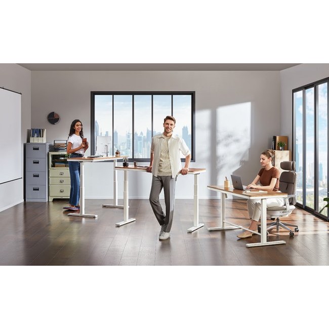 Офис бюро Kingsmith D3/ETD3A Electric Standing Desk 120см + Черна стойка ETD3A - Jujube Red