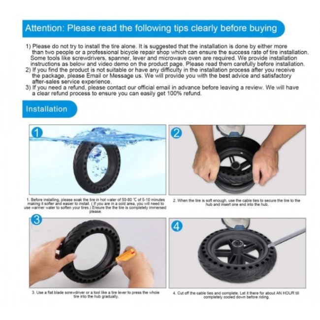 Безкамерна перфорирана гума Xiaomi M365/ M365 Pro 