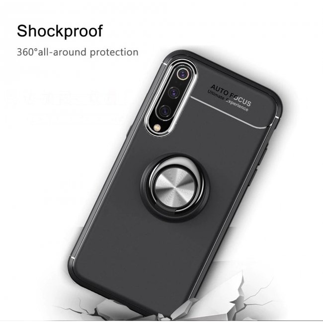 Калъф за мобилен телефон Xiaomi Mi 9 SE  с пръстен и вградена плоча за магнитна стойка 360°