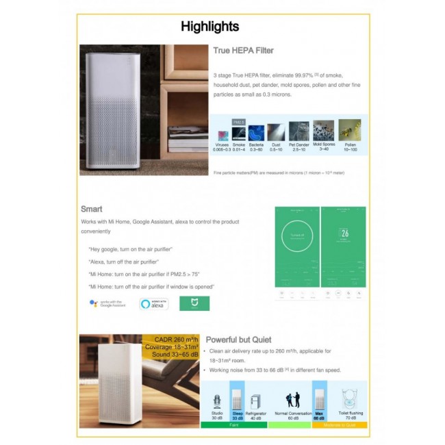 Въздухопречиствател Xiaomi Mi Air Purifier 2H
